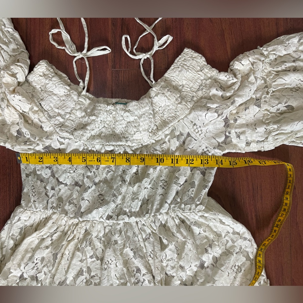 Amazing Antica Sartoria by Giacomo Cinque Lace Sheer Off Shoulder Dress Babydoll - Picture 5 of 8